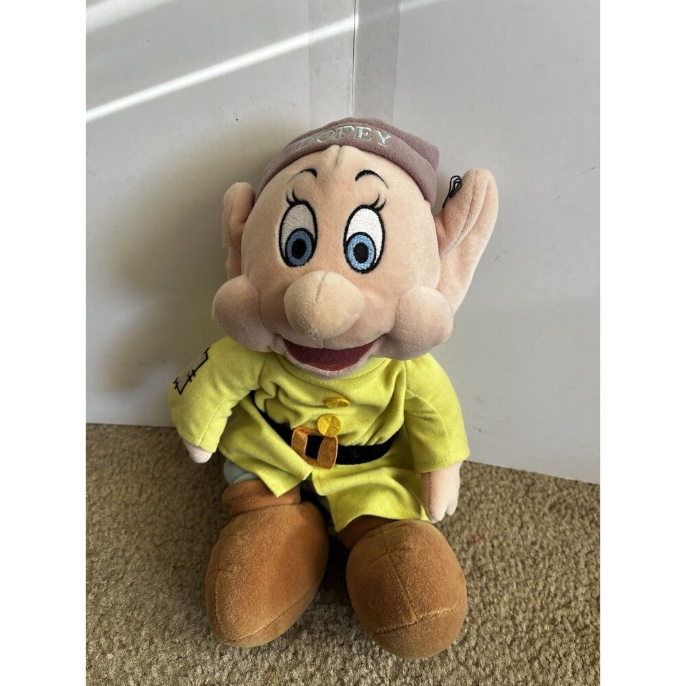Disney Store Dopey Dwarf Plush Toy Snow White & The Seven Dwarfs 8" Mint
